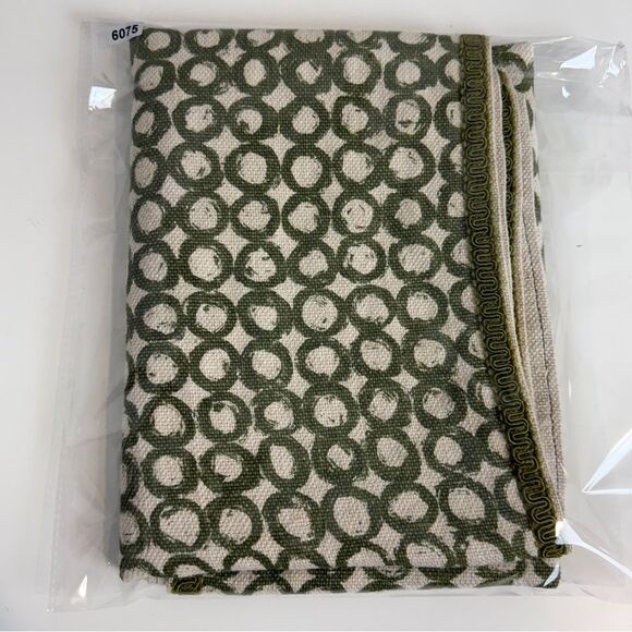 Vintage Handmade Canvas Green Mod Print Table Runner 23x41 - Picture 9 of 9